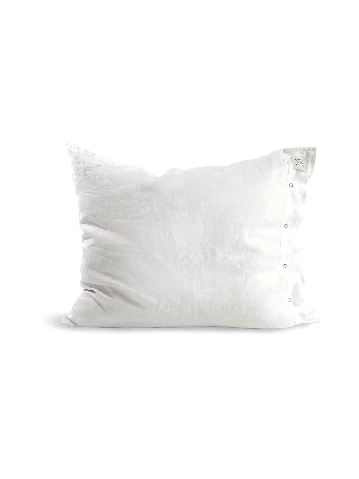 LOVELY LINEN | Leinen Kissenbezug Misty 70x90cm Grey | weiss